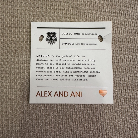 NWT Alex And Ani Law Enforcement Police Gold Bangle Bracelet - Picture 4 of 4
